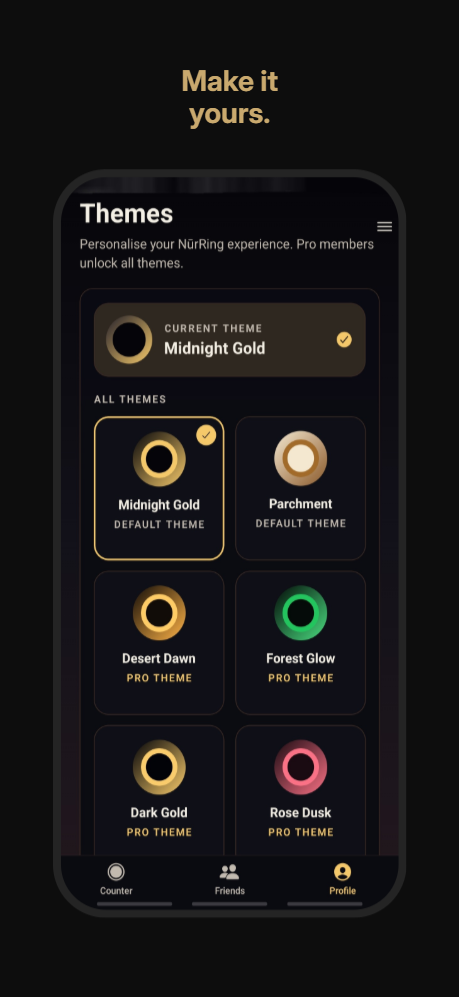 Themes screen